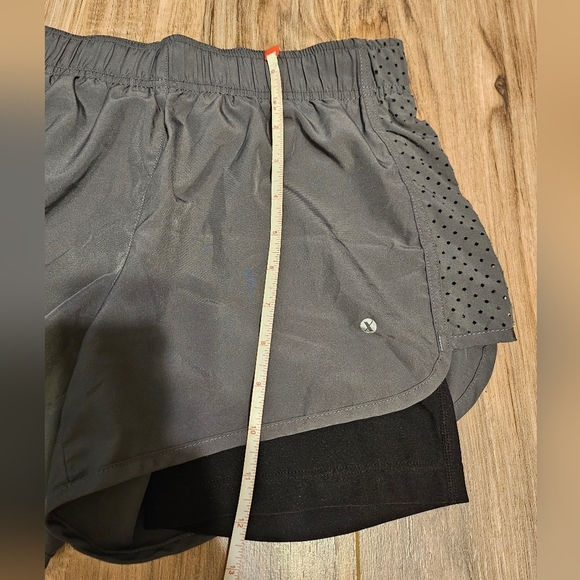 Xersion Gray and Black Athletic Shorts with Compression Layer - Picture 5 of 5